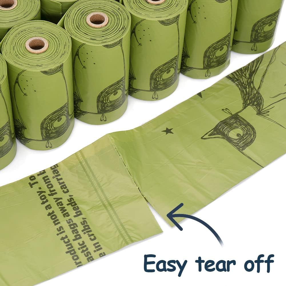 Dog Poop Bags 360 Count, Lavender Extra Thick Waste Bags with Dispenser, 100% Leak-Proof Doggie Bag Refill Rolls