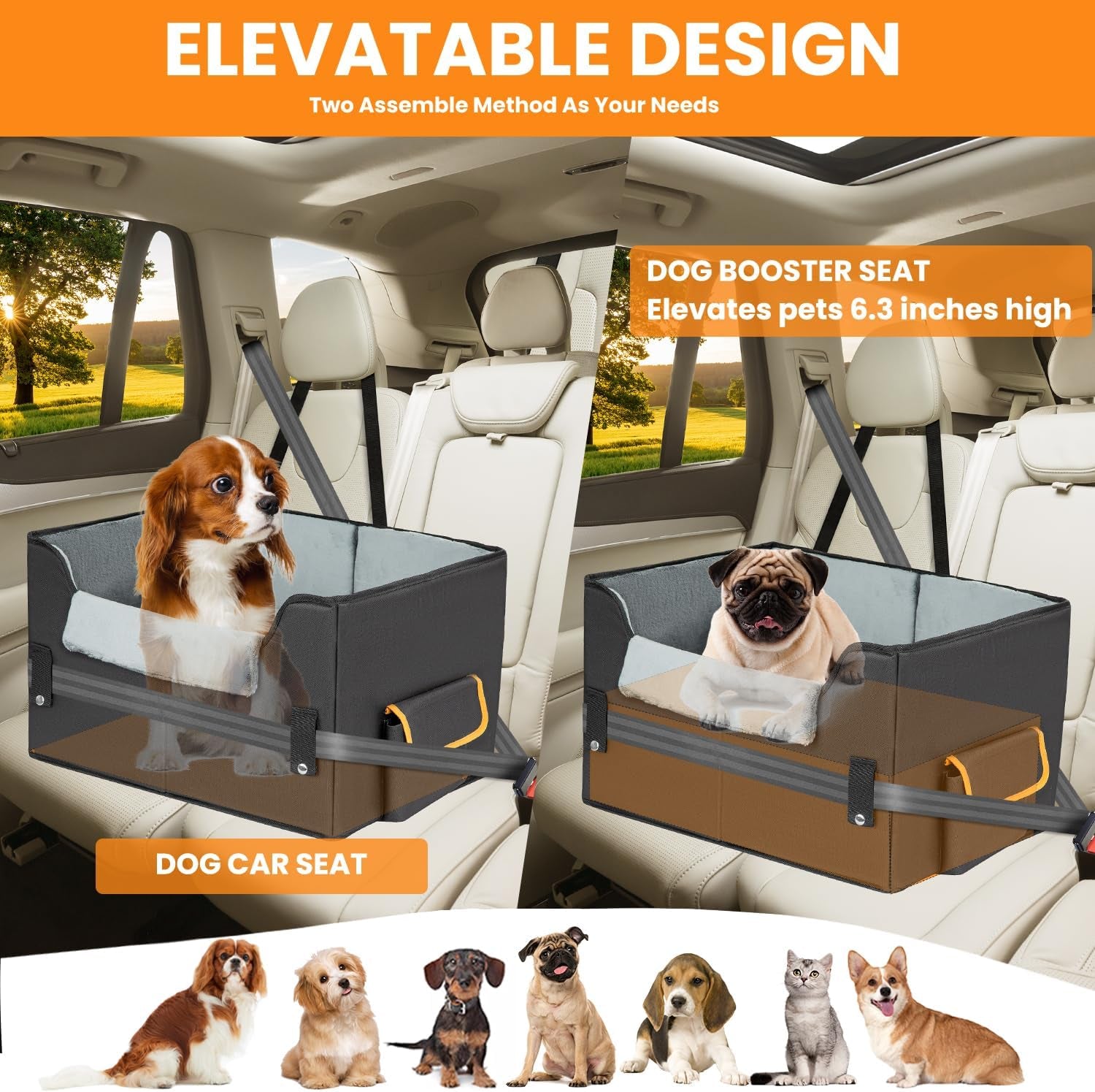 Elevate Your Pet's Travel Experience with Our Premium Dog Car Seat - Perfect Booster Seat for Small Dogs and Cats